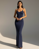 Vestido Longo Suplex Com Decote Em V Para Festas Eventos Baladas Vestido Elegante Charmoso